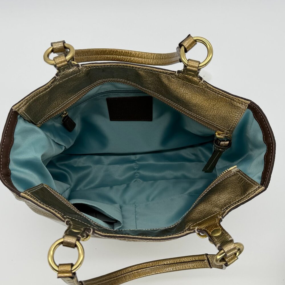 Authentic Coach Gold Shoulder Handbag - Picture 5 of 7